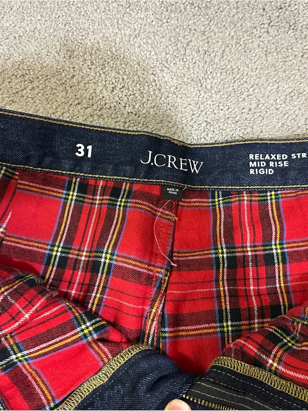J. Crew Dark Wash flannel lined Jeans 36x30 NWOT